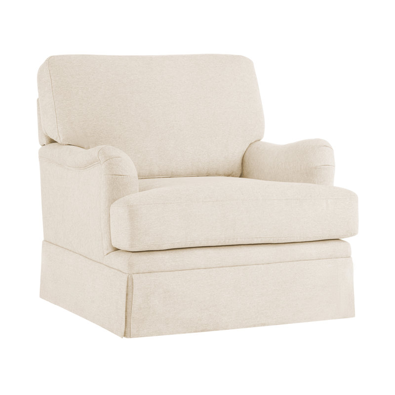 32.7" Skirted Swivel Arm Chair for Living Room Bedroom, Lin chaud