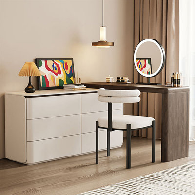 Makeup Vanity with Light mirror,6 drawers