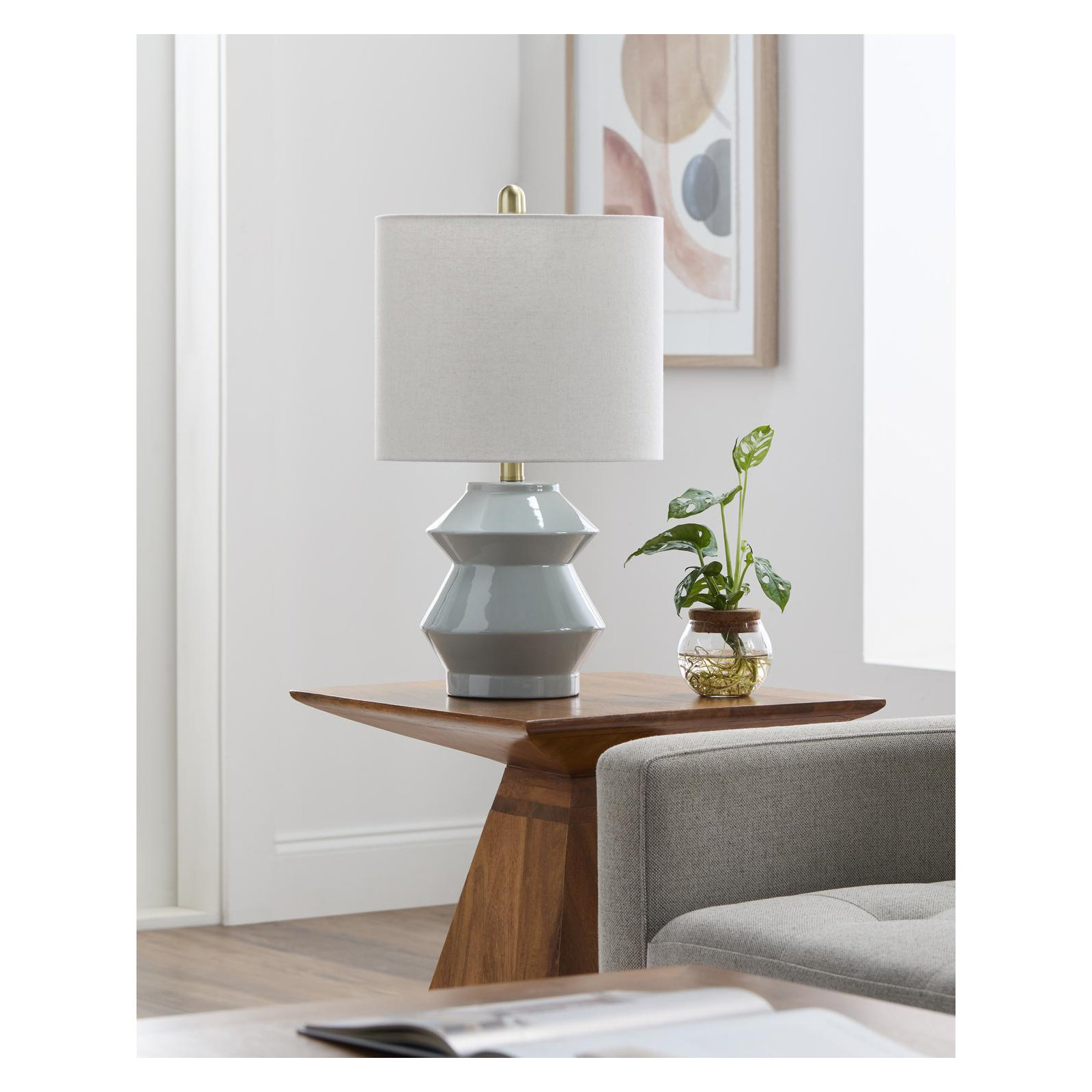 Boyes Ceramic Table Lamp, Gray