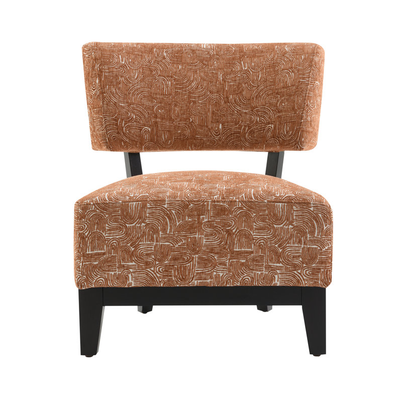 Fauteuil d'appoint rembourré avec dossier incliné Swirle, Orange