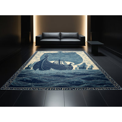 Tapis oriental vert lavable à la machine Palmerston Viking