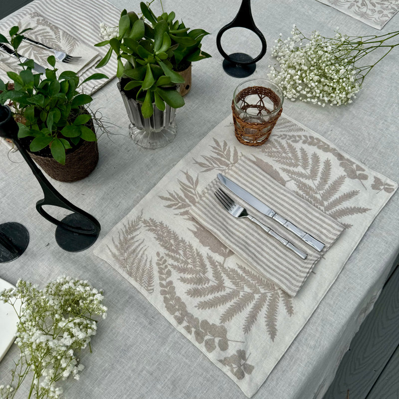 Napperons Forest Ferns (ensemble de 4), Beige