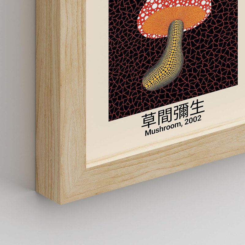«Mushroom Abstract», botanique, bleu, rouge, pois, citrouille japonaise, par Yayoi Kusama, reproduction d'art encadrée sur papier, 8 pièces