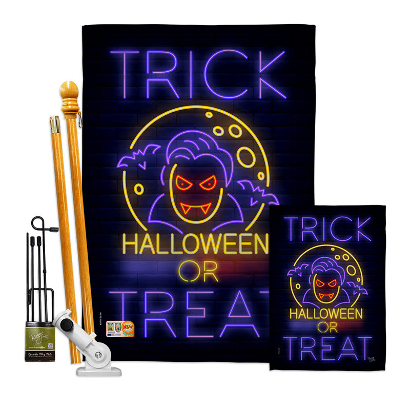 Décoration halloween dracula-impressions 2 faces polyester 40 x 28 po ensemble de drapeaux