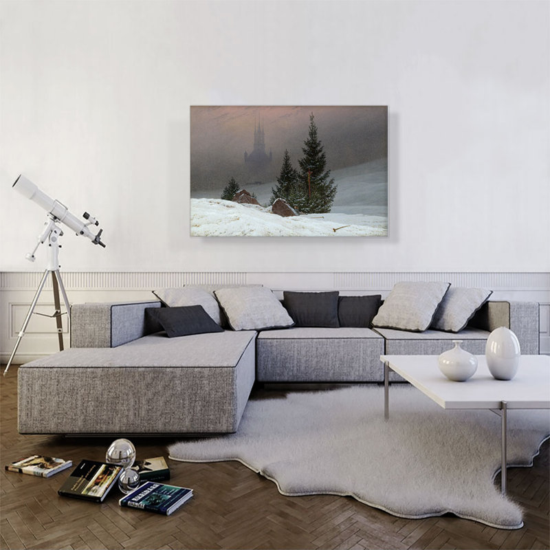 " Winter Landscape 1811 " by Caspar David Friedrich Painting Print, 26" H x 40" W x 0.75" D