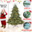 Arbre de Noël de 90 pouces avec 850 lumières Ul blanc chaud, 2441 pe / extrémités, base large pour les décorations de centre de table, support en métal stable