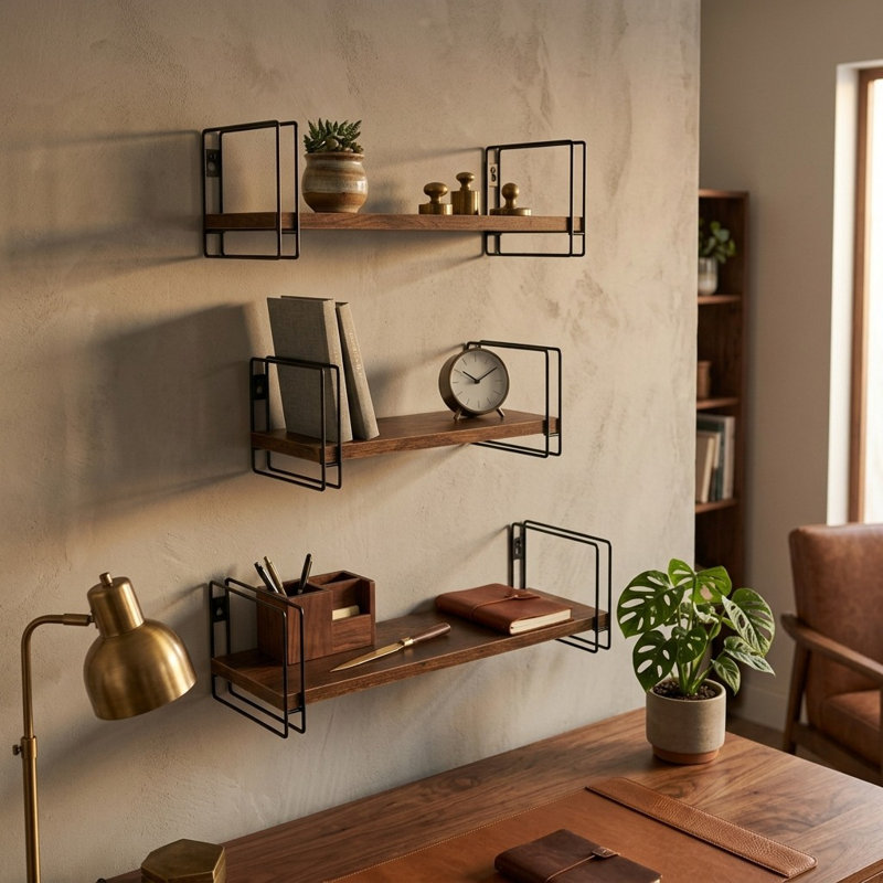 3 Piece Wood Floating Shelf