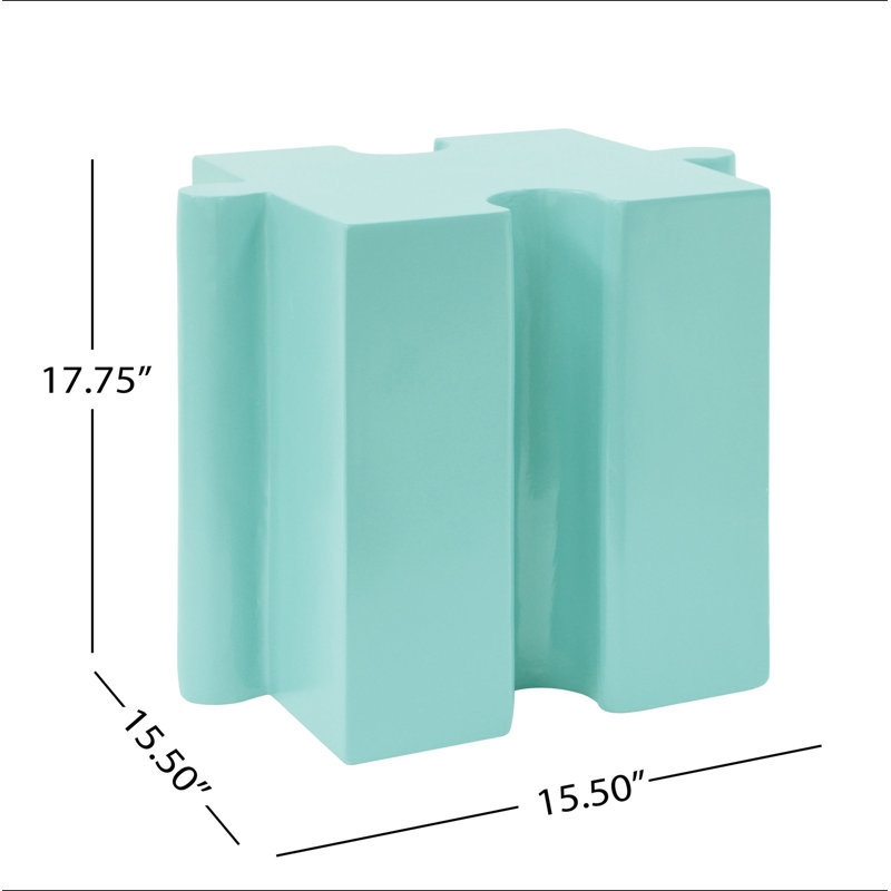 Table d'appoint casse-tête, table modulaire à bord concave MGO, Green/Blue