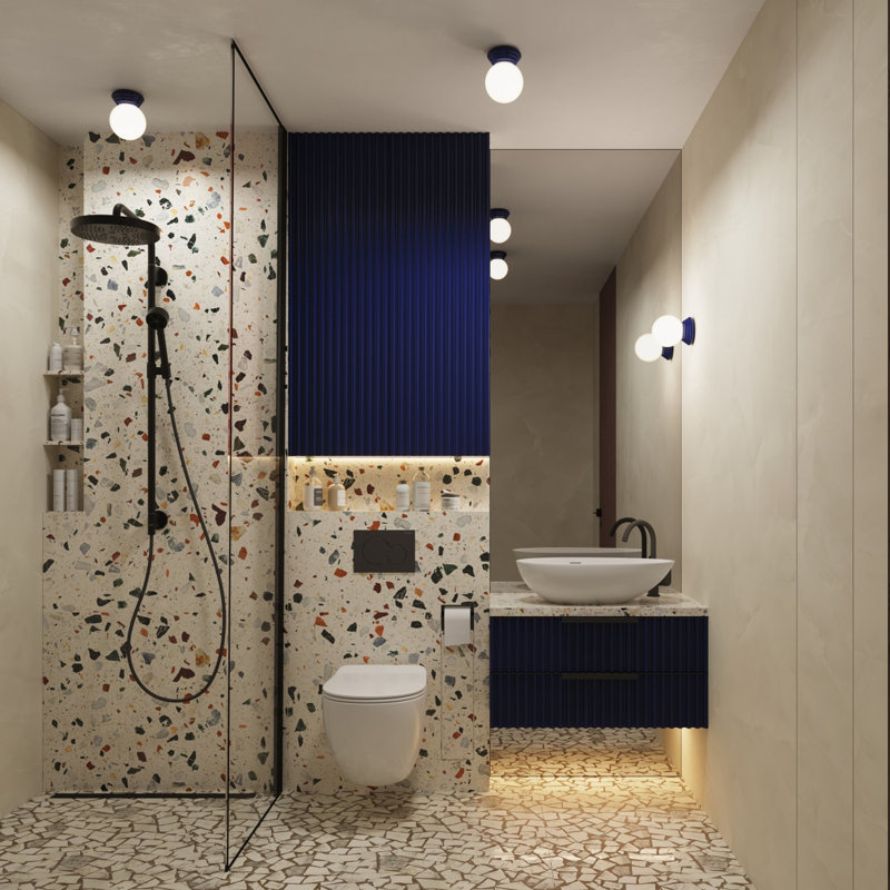 Zori Ceramic Flush Mount, Ultramarine