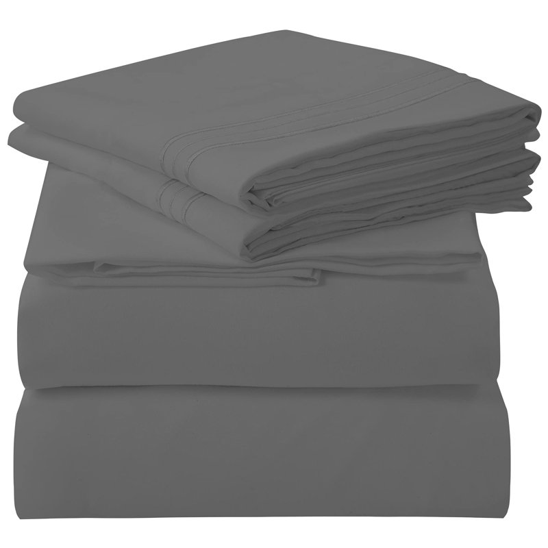 Royale Linens 4 Piece Sheets Set - Soft Brushed 1800 Microfiber Bedding - 1 Fitted and 1 Flat Sheet, 2 Pillow cases - Wrinkle Free & Fade Resistant - Hotel Luxury Bed Sheets Set