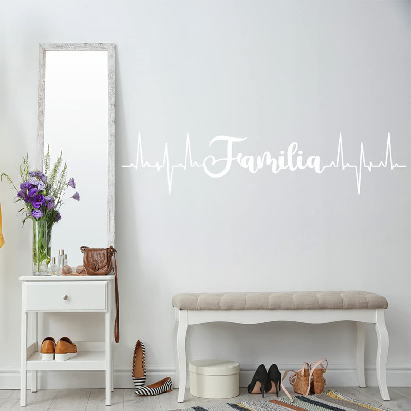 Décalcomanie murale Familia, H 11 po x l 50 po, Blanc