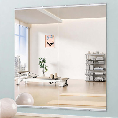 Miroir complet sans cadre en verre trempé pour la gymnastique à domicile