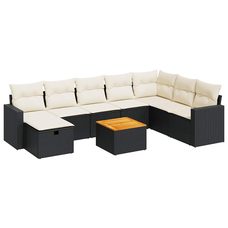 Vidaxl Garden Sofa Set Black