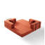 Lit convertible en velours côtelé orange à 3 places avec structure fixe, coussin cylindrique, salon au sol dans la chambre à coucher, mousse à mémoire de forme douce, dossier coussiné, chambre rouge respirante, carré à haute densité