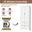 Armoire garde-manger en métal H 72 po avec 2 portes et 2 tiroirs - Multi-usage pour cuisine, salon, chambre à coucher