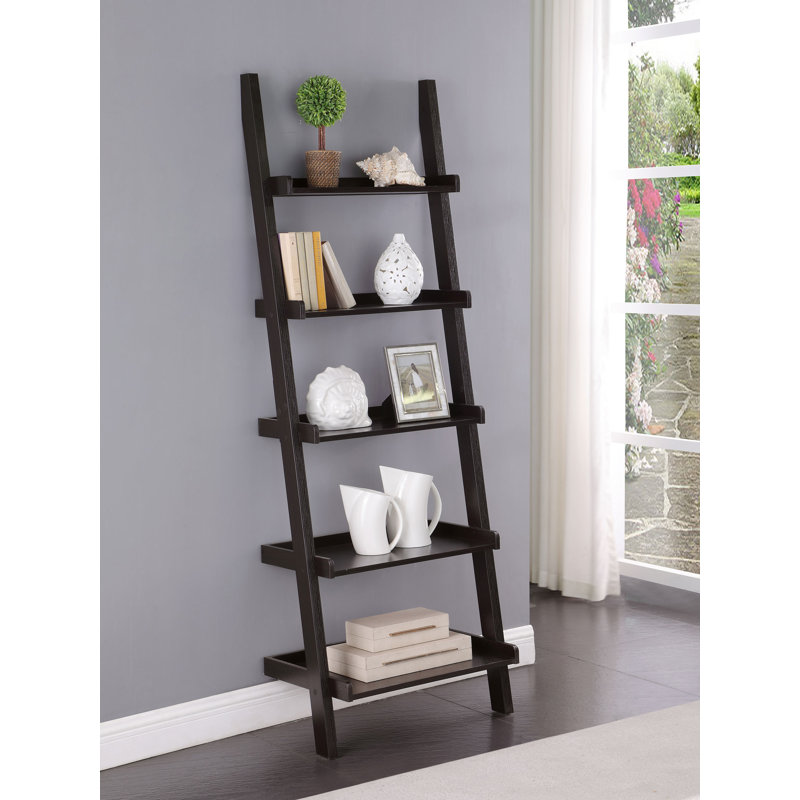 Freidin 5-Shelf Ladder Bookcase Cappuccino