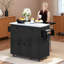 Îlot de cuisine avec, îlot de rangement mobile avec abattant, chariot de cuisine roulant avec armoire coulissante, 2 tiroirs et portes, buffet avec étagères à épices pour la salle à manger