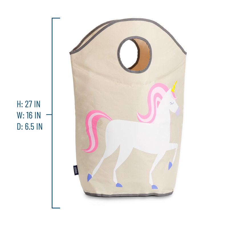 Panier à linge Wildkin Kids - Panier pliable pour garçons et filles, polyester durable avec poignées et fond en filet - Licorne