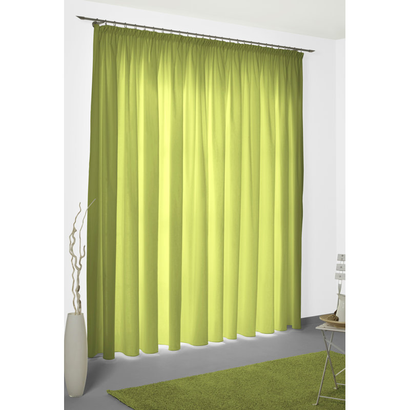 Marybel Room Darkening Single Curtain Panel, 132W x 225D cm, Green