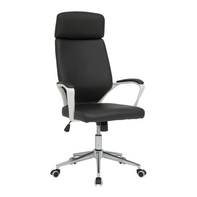 Latitude Run® Adjustable Reclining Ergonomic Swiveling PC & Racing Game Chair in Black