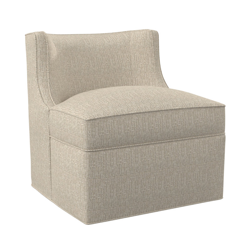 Social Swivel Slipper Chair, Stepping Stones Ivory Viscose