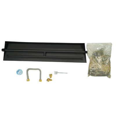 Americangaslogs 15–28 inch Durable Iron Gas Logs Fireplaces Burner Pan with Two-Pipe Vented Design for Fireplaces(28 inch Two Pipe)