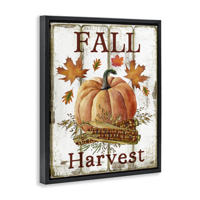 «Fall Harvest», art mural sur toile de citrouille et de maïs par Creatif Belle