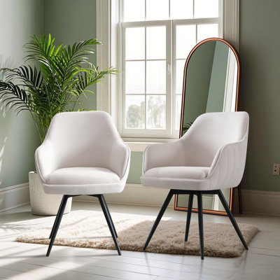 Fauteuil d'appoint pivotant en velours Prodell