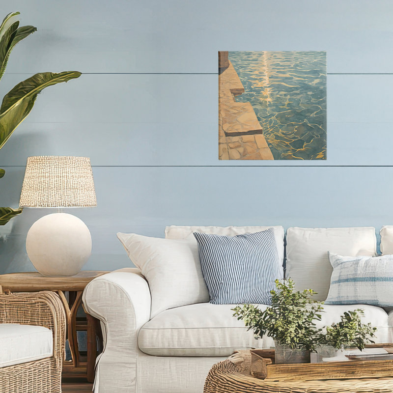 Toile réfléchissante Sunlit Pool, design par Walker Noble, H 17 po x l 17 po