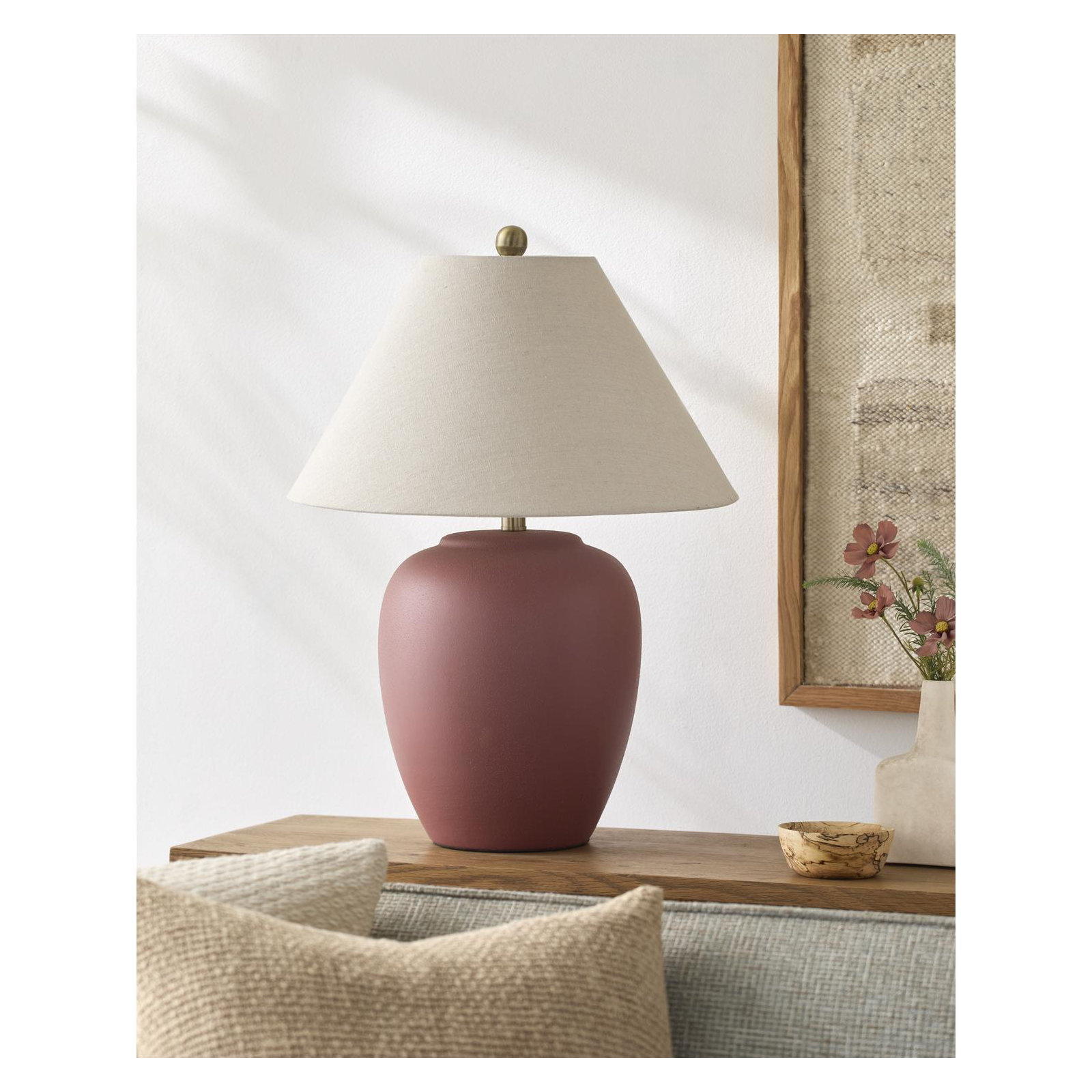 Eustacia Ceramic Table Lamp, Red