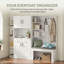Armoire de vestibule noire élégante et multifonctionnelle - rangement polyvalent et arbre d'entrée 2-en-1 pour tout espace-276646063