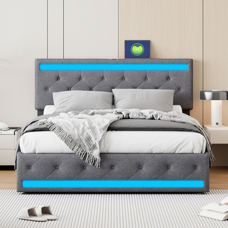 Upholstered Storage Bed, European Kingsize (160 x 200 cm)