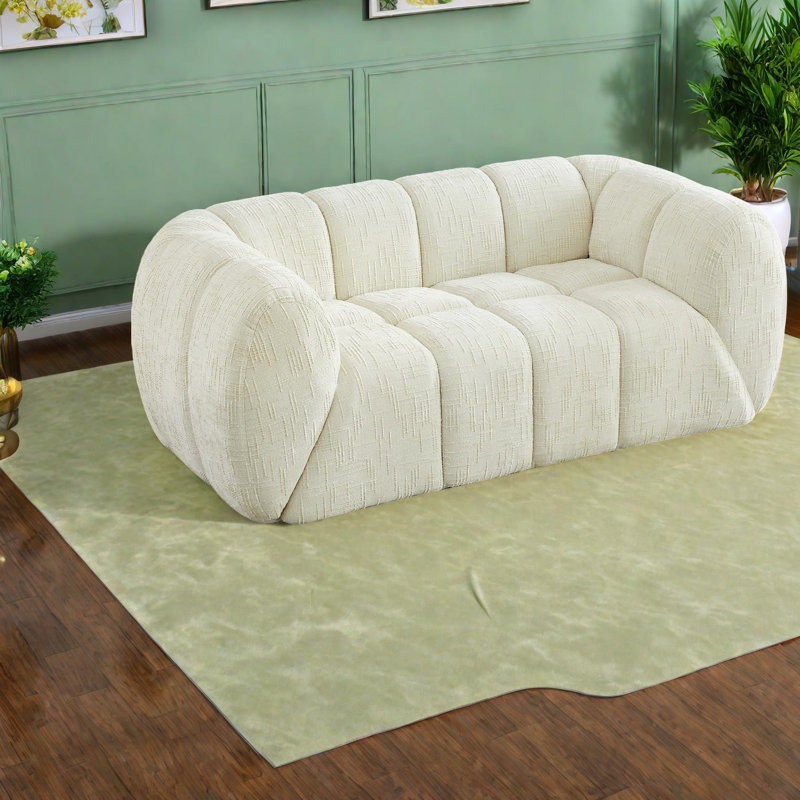 Canapé confortable en chenille, canapé en mousse beige pour salon et appartement modernes
