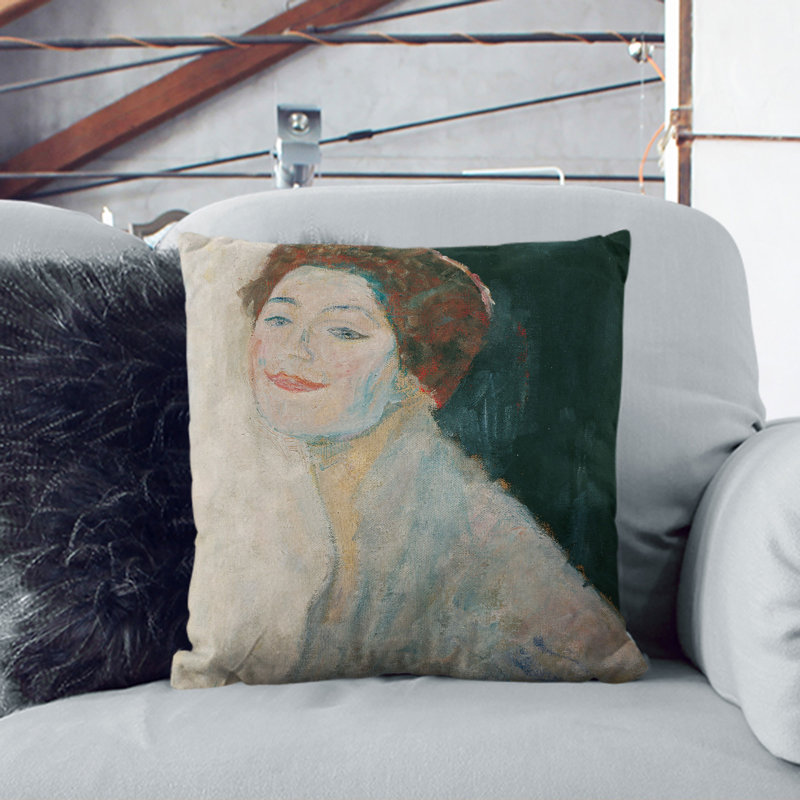 Lady in White Scatter Cushion with Filling, 55cm H x 55cm W x 20cm D, White