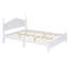 Cadre de lit plateforme grand lit en bois, lit plateforme de style rétro avec support en lattes de bois, blanc-1411908830