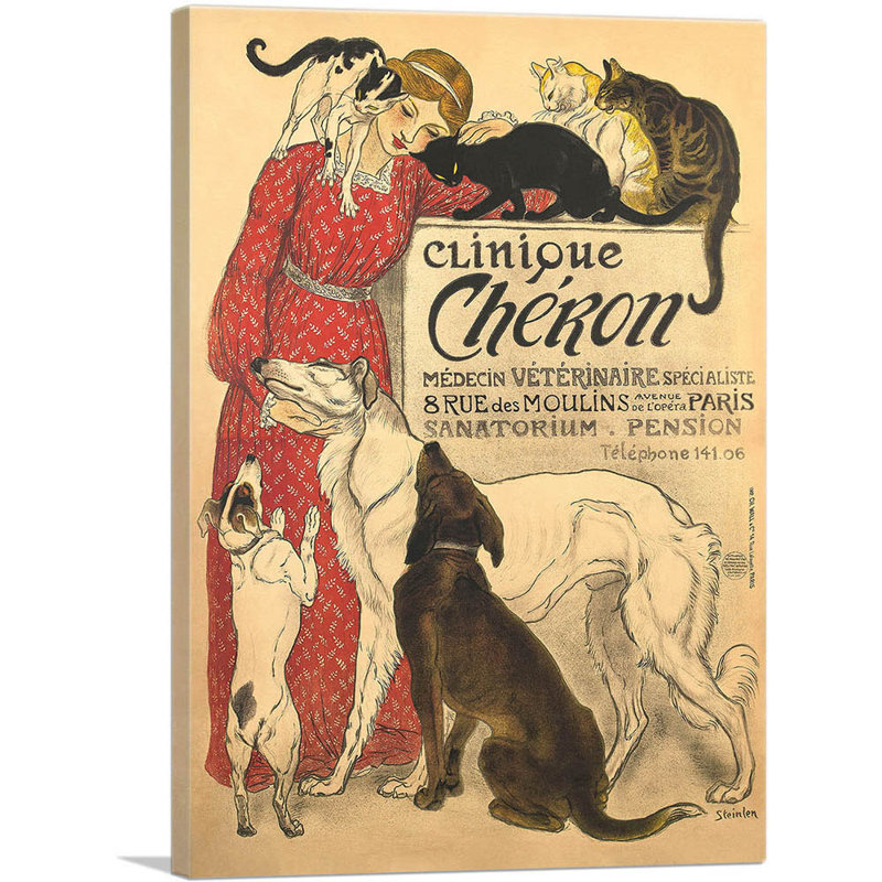 " Clinique Cheron 1905 " by Theophile Steinlen Painting Print, 26" H x 18" W x 1.5" D