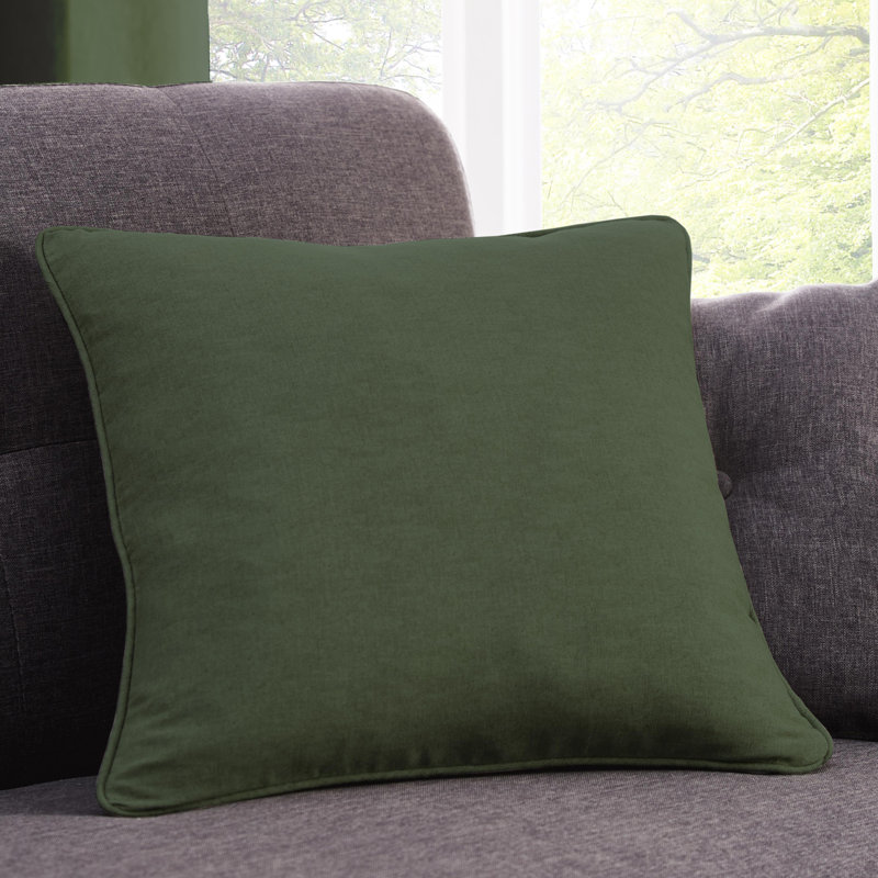 Square Throw Pillow Cover, Bottle Green