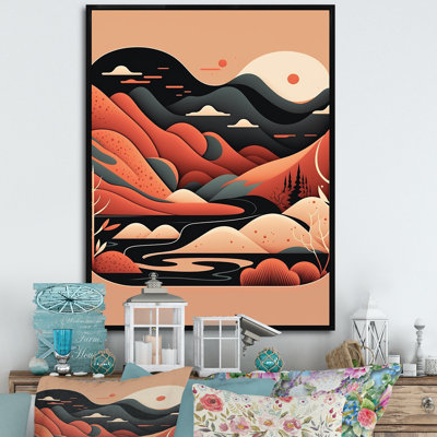 «Pine Tree in Graphic Terra Cotta Mountains I», reproduction sur toile