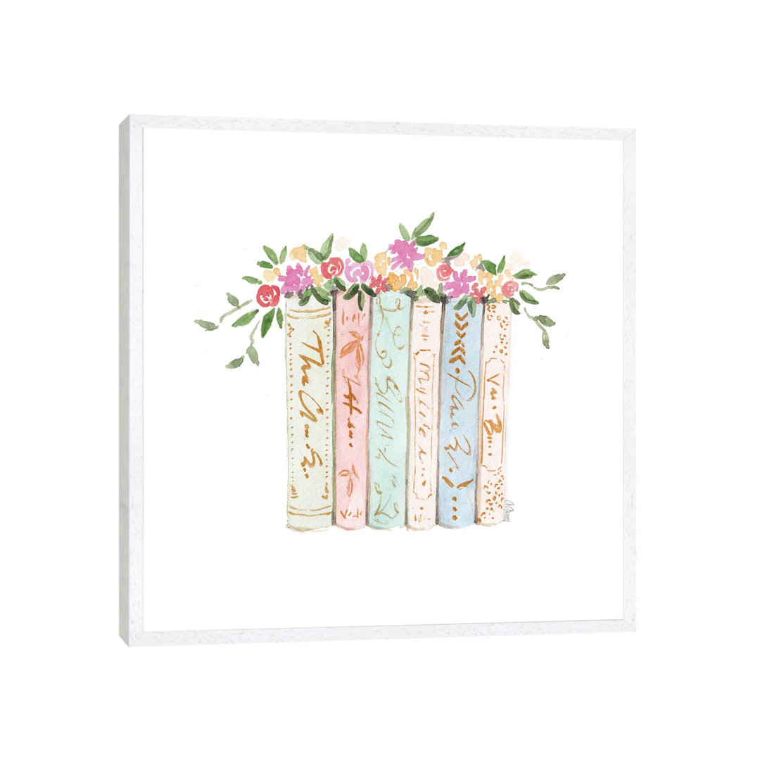 Bücher und Blumen von Style Of Brush - Gallery-Wrapped Canvas Giclée