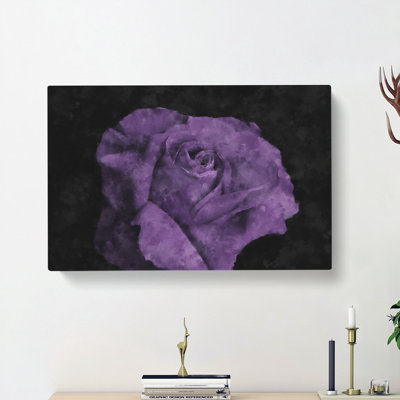 Lone Purple Rose - Wrapped Canvas