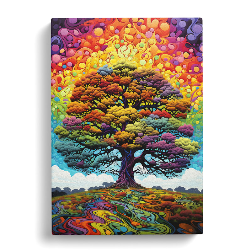 Oak Tree Colour Field No.2 - Wrapped Canvas, 60cm H x 40cm W x 3cm D