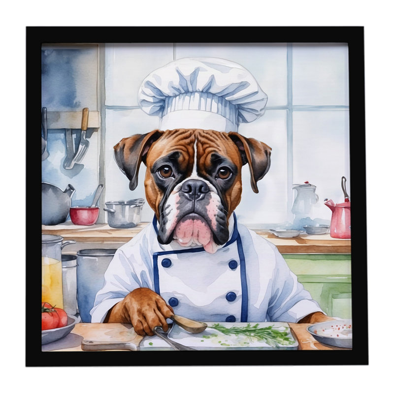 Boxer The Chef, reproduction d'art encadrée