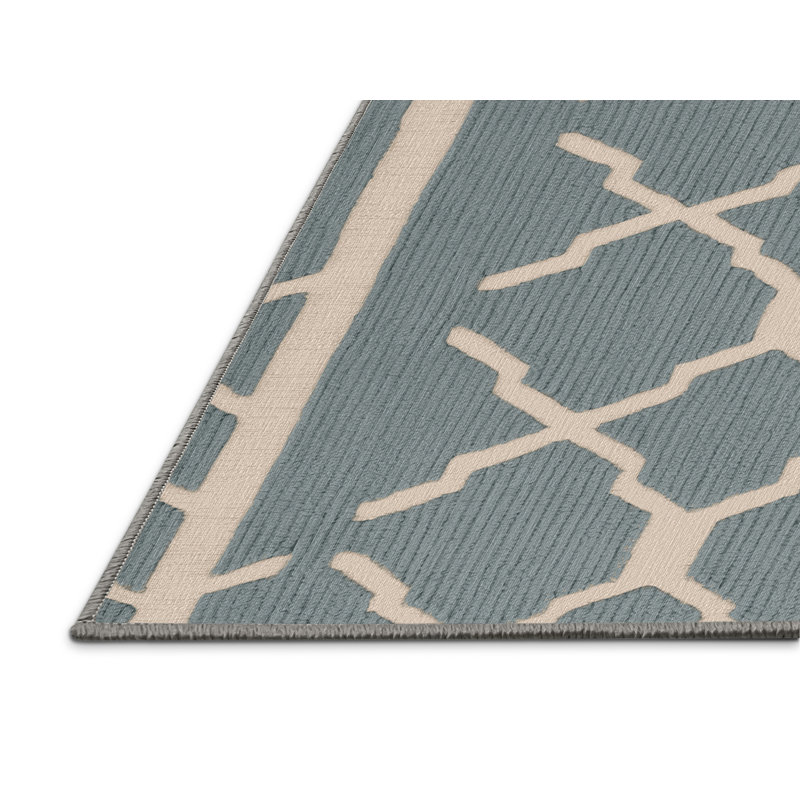 Tapis gris en treillis lavable à la machine, Carré 3 pi