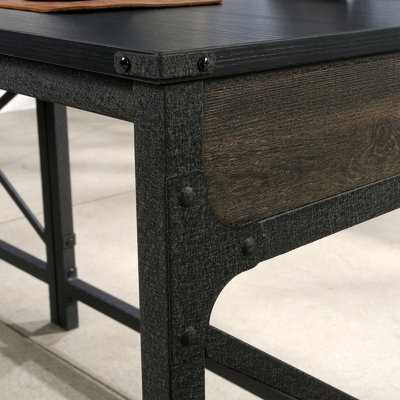 Desk Return 42" With Expanded Workspace, Brown Finish