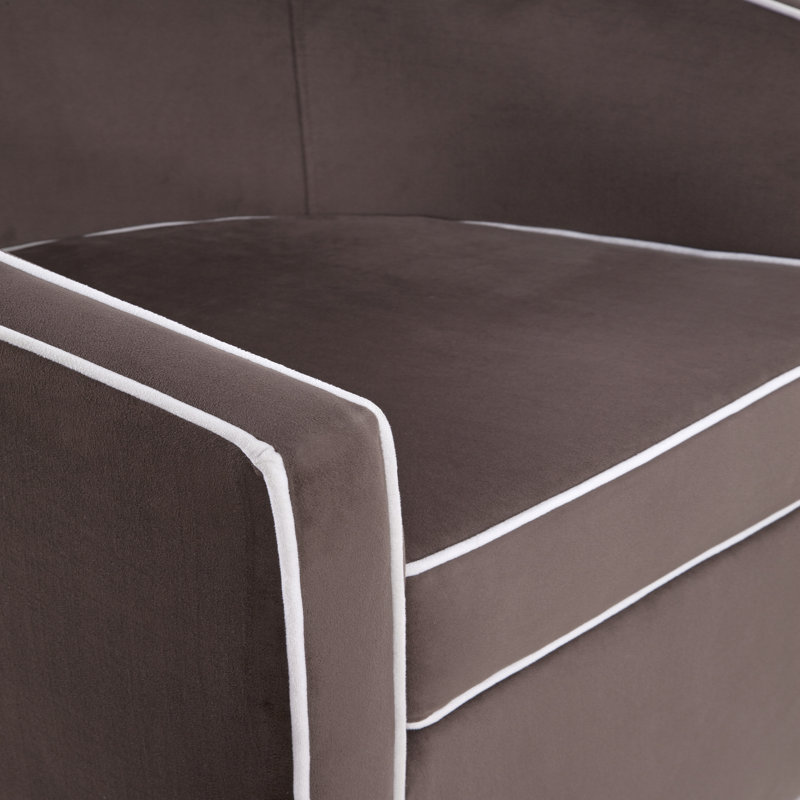 Lengby 29.75Cm Wide Swivel Barrel Chair, Maple Velvet