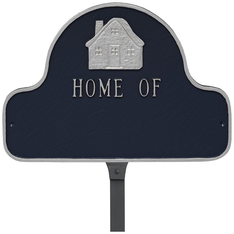 Home of Arch Address Sign Plaque with Lawn Stakes, Yes, Black/Copper
