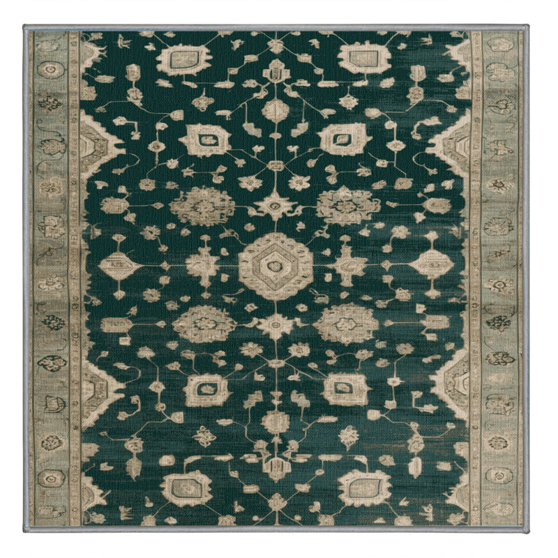 Tapis vert lavé à la machine, Carré 7 pi