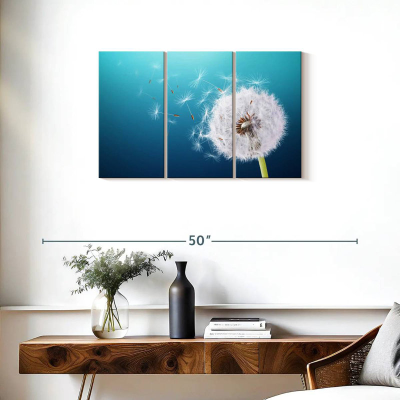 Harnek Puffy White Dandelion, 20" H x 33" W