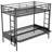 Twin Metal Bunk Bed with Multi-Function &amp; No Box Spring Needed, Black
