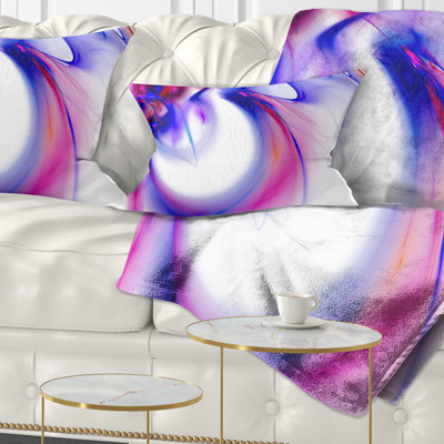 Art abstrait fractal mauve - coussin imprimé abstrait